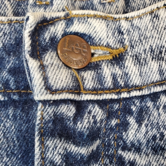 Vintage 1985 Lee Riders Acid Wash High Rise Tapered Leg Mom Jeans 14 M Denim - Picture 4 of 15